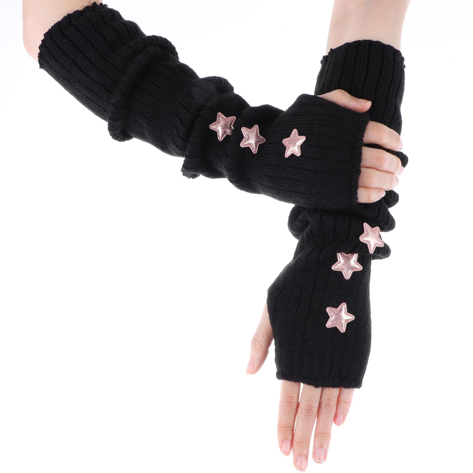 CIATBYYJ Arm Warmers Knit Blend Cute Y2k Harajuku