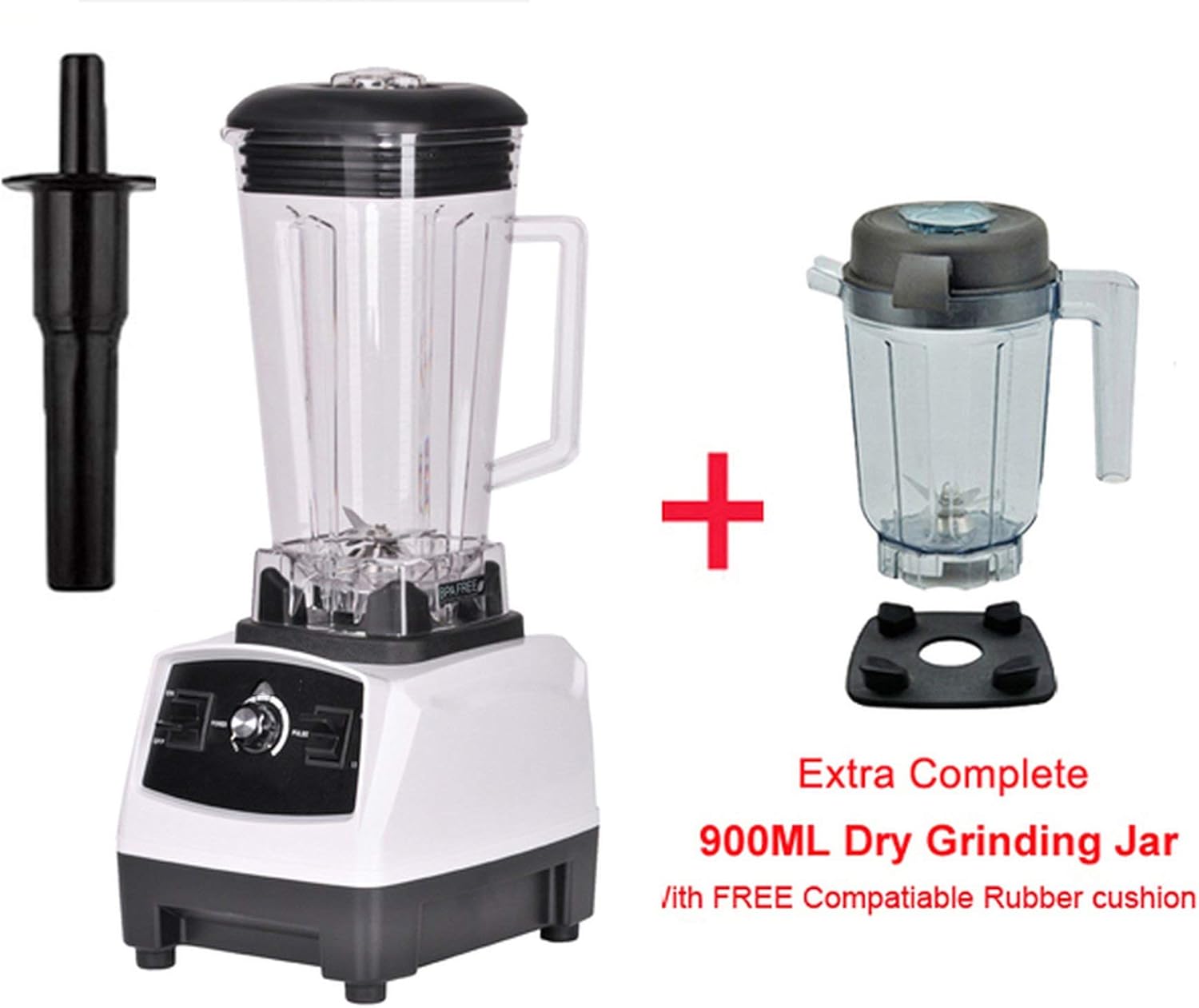 2200W 3Hp 2L G5200 High Power Commercial Home Professional Smoothies Power Blender Food Mixer Juicer Fruit Processor,White Extra Dry Jug,Uk Plug