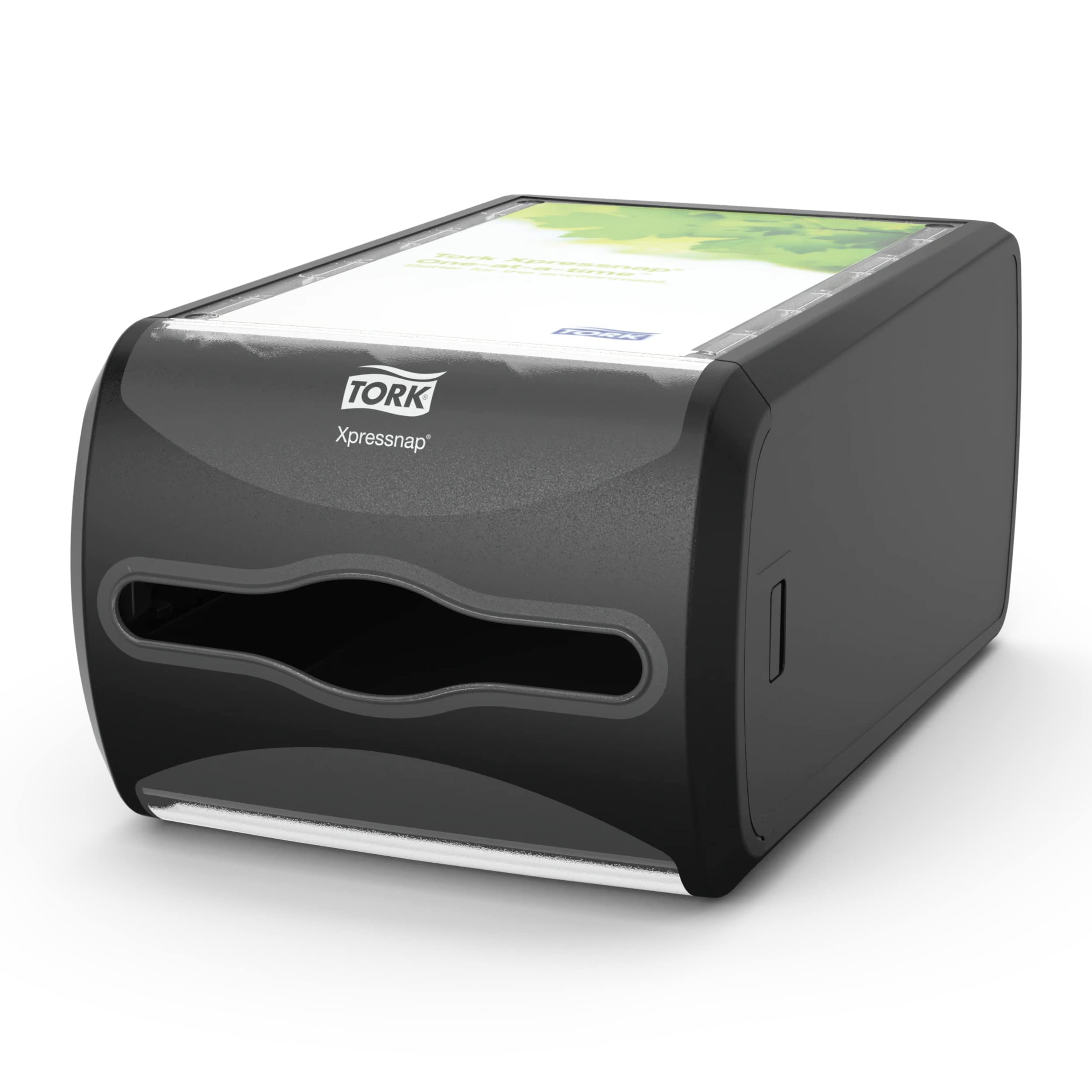 Tork 272511 Xpressnap Counter Napkin Dispenser N4 / Paper Dispenser Suitable for N4 Interfold Napkin Refills / Signature Design / Black