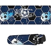 Famame Laptop Mouse Pad Abstract Grunge Soccer Ball Pattern Desk Mat with Stitched Edges 31.5X 11.8 inch Non-Slip Large Keyboard Rubber Writing Table Mat for Office Home