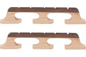 LT Easiyl 2PCS Bridge Replacement Accessories 5 String Three-Legged Ebony Maple Banjo Bridge Compatible with Banjo Guitar Uku