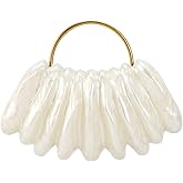 GBWYI Women Acrylic Shell Shaped Clutch Luxury Marble Acrylic Evening Handbag Unique Chain Shoulder Bag Wedding Party Purses