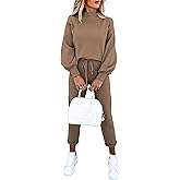 Fixmatti Women's 2 Piece Outfits Long Sleeve Pullover Sweatshirt Jogger Pants Sweatsuit