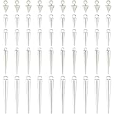DICOSMETIC 70Pcs 5 Styles Cone Alloy Charms Platinum Punk Rock Charms Gothic Charms Tibetan Style Charms for Necklaces Bracelets Jewelry Making, Hole: 1.8-2mm