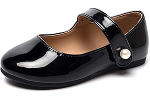FUNKYMONKEY Toddler/Little Girl Mary Jane Dress Shoes Casual Slip on Ballet Flat