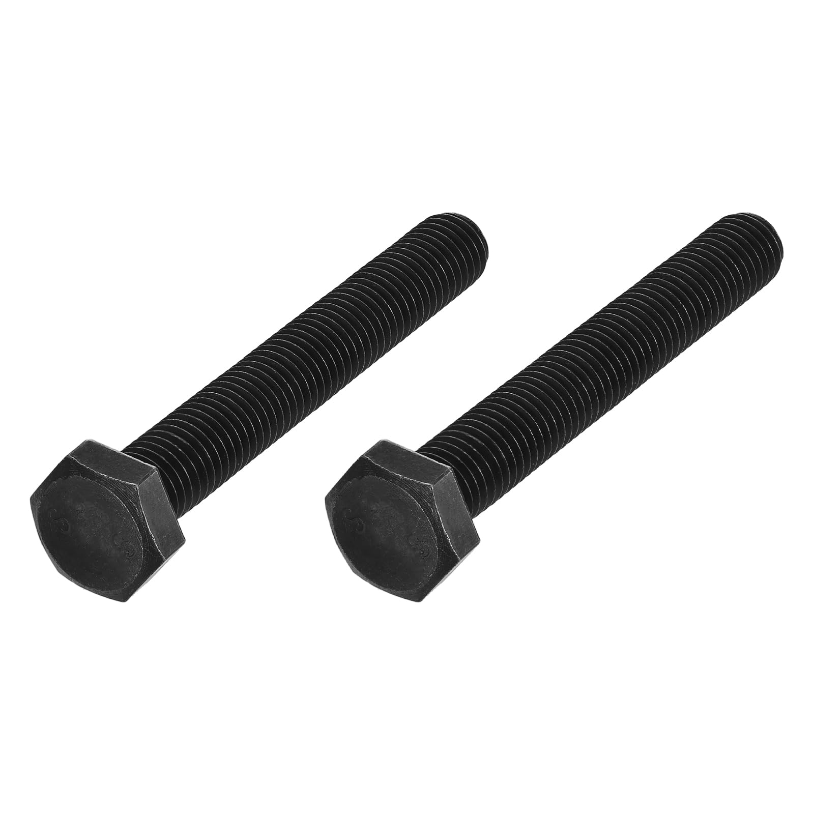 METALLIXITY Hex Bolts (M14-2x100mm) 2Pcs, Carbon Steel Fully Threaded Black Oxide, Coarse Thread UNC Hex Head Screw Bolt - for Furniture Repair
