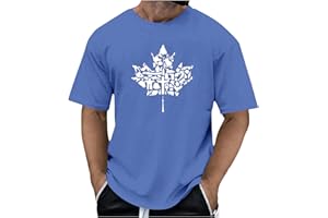 Canada Tshirts for Men Summer Tops for Men Canada Day Patriotic Shirts Short Sleeve Round Neck Maple Leaf T-Shirt