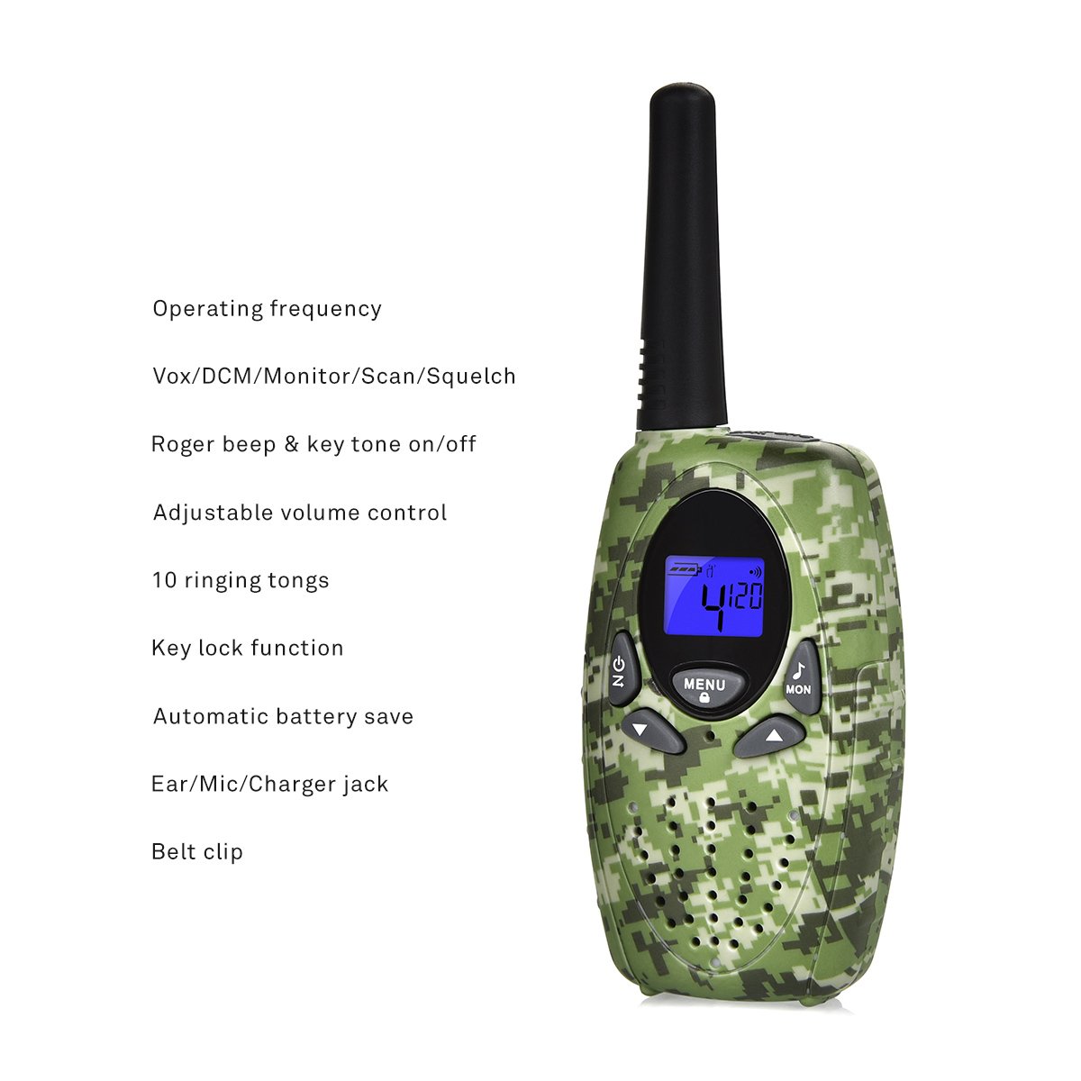 Swiftion Handheld Kids Walkie Talkies boys Rechargeable 22 Channel 0.5W FRS/GMRS Walky Talky Kids 2 Way Radios Kids walkie talkies camouflage disruptive pattern (Camouflage)