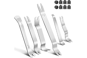 DWH Metal Car Pry Tools 14 Pcs, Auto Trim Removal Tool Kit for Door Dash Panel Radio Audio Speaker, Universal Vehicle Remover Pry Bar