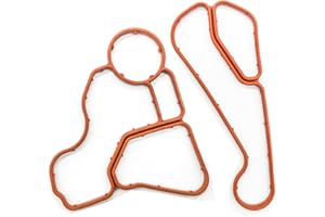 AMCC Engine Oil Cooler Gasket Set Replacement Enhanced Version Suitable for BMW All Models E60 E90 F18 F30 N20 N52 N54 N55 Engine Oil Filter Housing Gasket 2.0L 3.0L Set of：11428637820&11428637821
