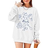 Migxsaf Bride Sweatshirt Mrs Fiancee Engaged Sweatshirts Oversized Long Sleeve Shirts Bachelorette Wedding Party Gifts