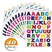 Kenkio 40 Sheets Letter Stickers Colorful Alphabet Stickers Cardstock Stickers, A to Z