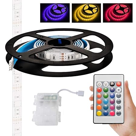 Kreema RGB LED 5050 Streifen Licht 3m wasserdichte batteriebetriebene Box mit 24 Tasten IR Controller für Indoor Outdoor Bele
