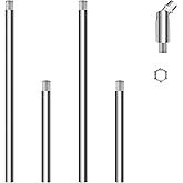 M10 Threaded Extension Poles Lighting Fixture Downrods Stems & 180 Degrees Sloped Ceiling Adapter Kits for Pendant Light, Isl