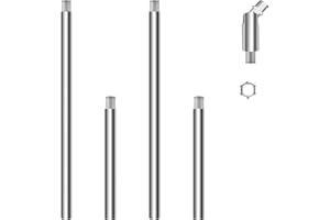 MAYOMAJO M10 Threaded Extension Poles Lighting Fixture Downrods Stems & 180 Degrees Sloped Ceiling Adapter Kits for Pendant Light, Island Lighting, Chandeliers (Chrome)