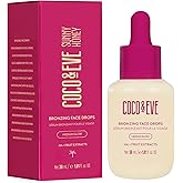 Coco & Eve Sunny Honey Bronzing Face Tanning Drops (Medium Glow) for Natural Self Tanning Hydrating Hyaluronic Acid. Gradual Face Tanning Serum. Indoor Sunless Moisturizing Self Tanner (1 fl oz)