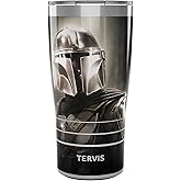 Tervis Traveler Star Wars - The Mandalorian Chrome Triple Walled Insulated Tumbler Travel Cup Keeps Drinks Cold & Hot, 20oz, Stainless Steel