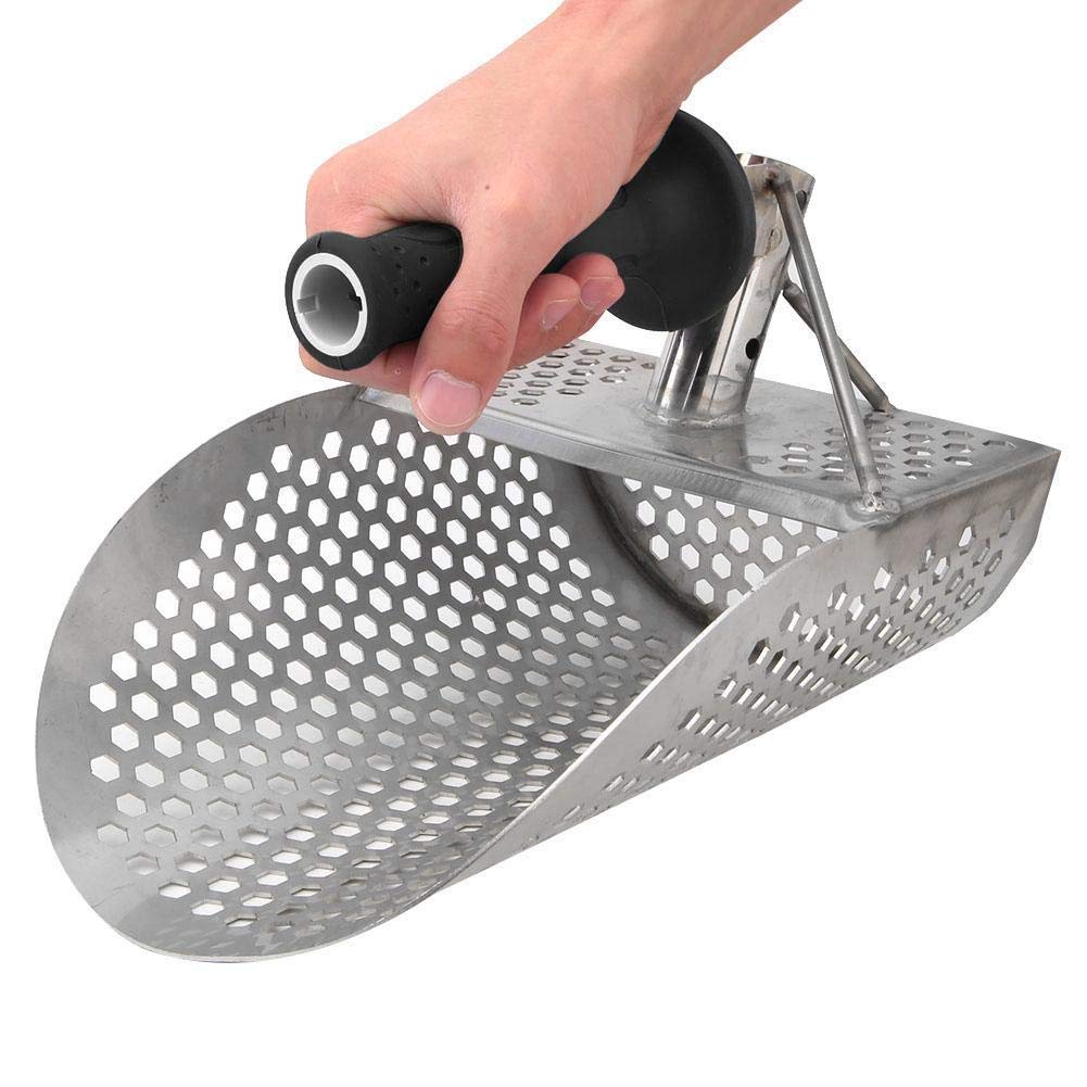 Sand Scoop Metal Detecting, Stainless Steel Metal Detector Sand Scoop Beach Sand Scoop Metal Detecting Spade Metal Detecting Accessories for Efficient Treasure Hunting for Beach and Water Use