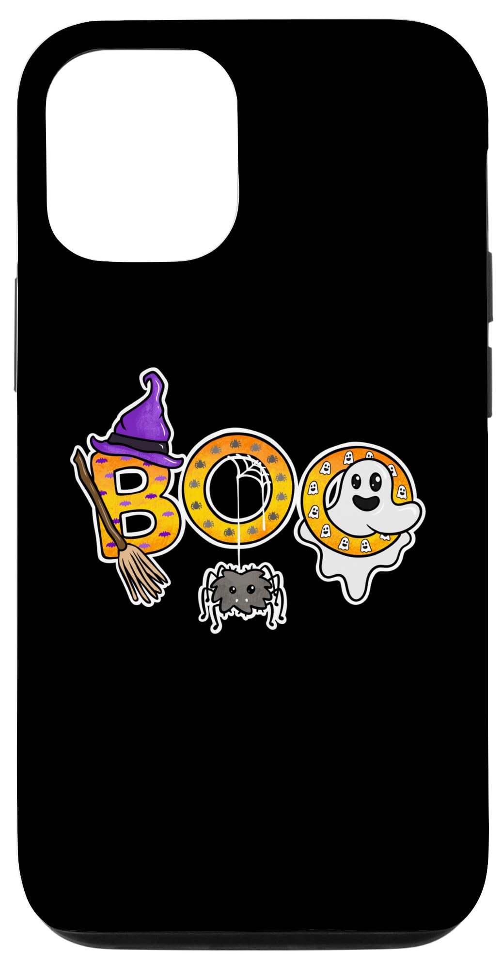 iPhone 13 Pro BOO Spiders Ghosts Pumpkin Witch Hat Halloween Costume Kids Case