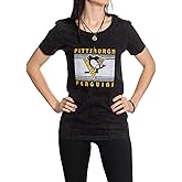 Calhoun NHL Womens Acid Wash Round Neck Block Logo T-Shirt