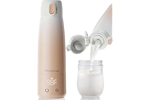 MOMFREE Portable Milk Warmer for Travel: 12 OZ Bottle Warmers with Five-Level NTC Precision Temperature Control | Fast Warming 9000mAh Large Battery for Breastmilk & Formula and Water