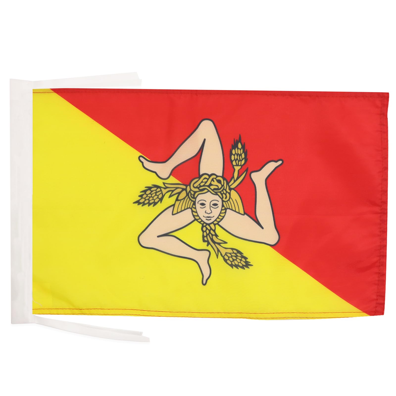 AZ FLAG - Sicily Flag - 18'' x 12'' - 100% Polyester Italy - Sicilian Small Banner with Two Cords - Fade Resistant - Vivid Colors - 18x12 in - 45x30 Cm