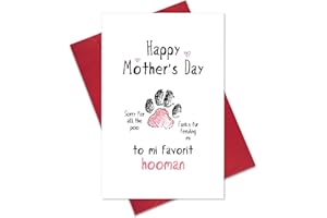 OGEBY Funny Mothers Day Gifts for Dog Mom, Cute Mother’s Day Card Gift for Dog Lover Owner, Happy Mother’s Day to Mi Favorit Hooman Card Gift for Pet Lover