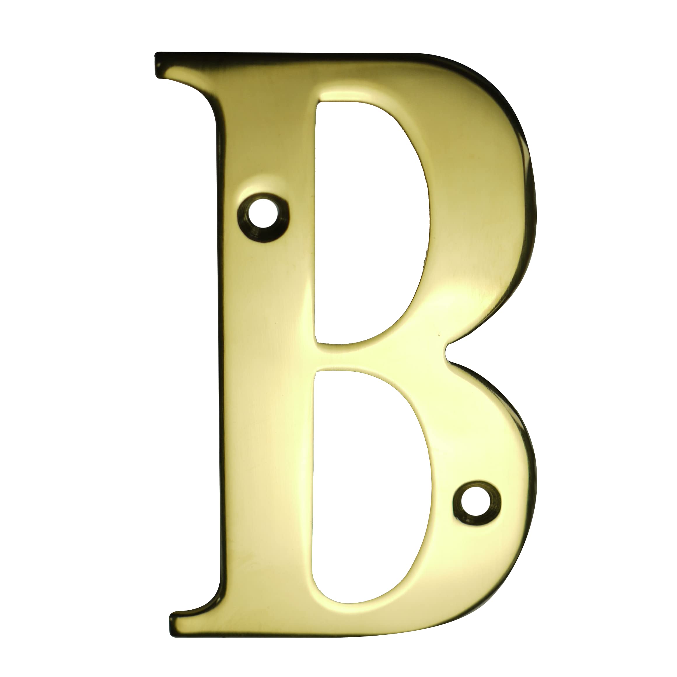 UAP House Numbers - 3 Inch Door Numbers Screw Fix For Front Door, Address Number Screw On For Doors And Gates, Letter Times Roman Font (Letter B, PVD Gold)