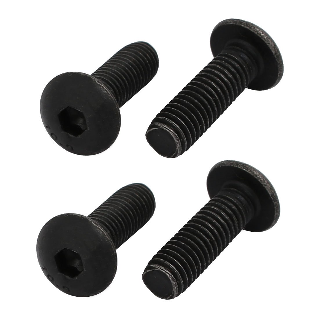 Sourcingmap 4pcs M5x16mm 10.9 Grade Hex Socket Reverse Left Hand Thread Screw Bolt Black