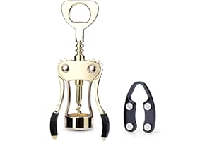 Drincarier Wine Opener, Zinc Alloy Premium Wing Corkscrew Wine Bottle Opener with Multifunctional Bottles Opener, Upgrade