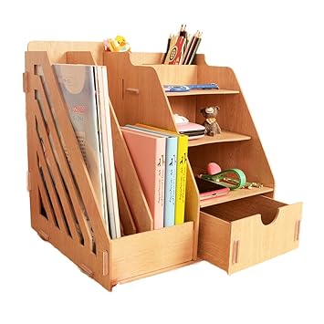 Minedecor Wood Desk Organizer Drawer Trays Office Desktop