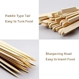Lanjue 200 Pack Bamboo Skewers 9cm Flat Handles for Barbecue Fruit Burgers view 9