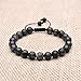 Handmade Mens Bracelets Healing Energy Stone Bead 8mm (Dark gray)