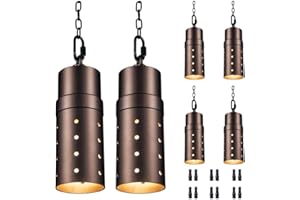 Varmtalys LED Landscape Pendant Lights, 12V Low Voltage Hardwired, 3CCT Selectable, Durable Aluminum Hanging Tree Light, IP65 Rated ORB for Outdoor Patio Shed Front Door 6 Pack