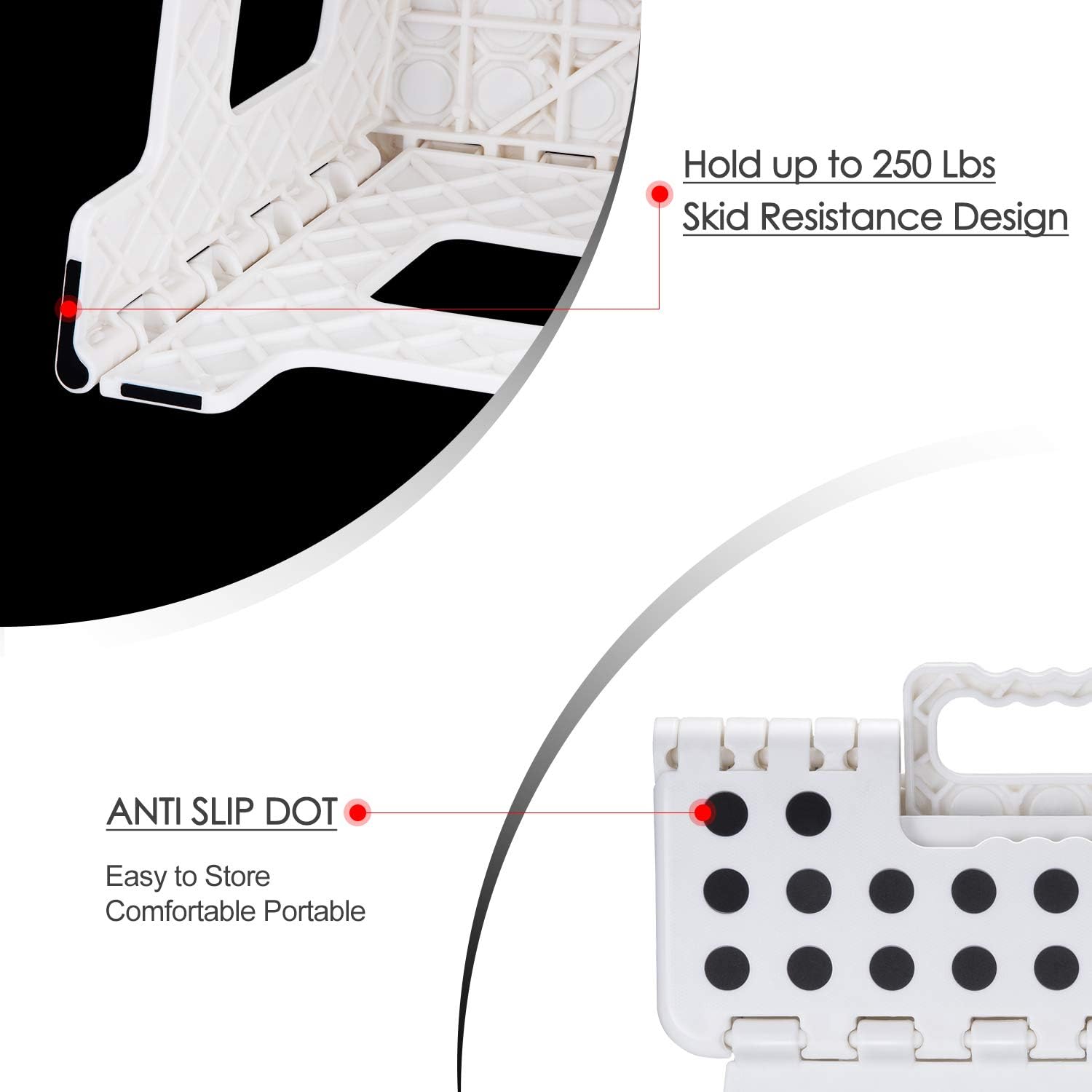 Rutschfester Tragbarer Platzsparender Hocker Heim&Elda Klappbarer