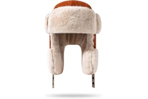 Croogo Cold Weather Bomber Hats Trapper Hat Winter Thick Furry Ushanka Russian Hat Windproof Ski Trooper Hat with Ear Flap