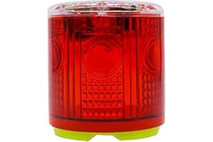 RISOON Solar Strobe Warning Light, with Strong Magnetic Base High Bright LED Flashing 360° Wireless Control Automatically Turn On Waterproof IP65 for Construction, Traffic, Factory, Safety Sign (Red)