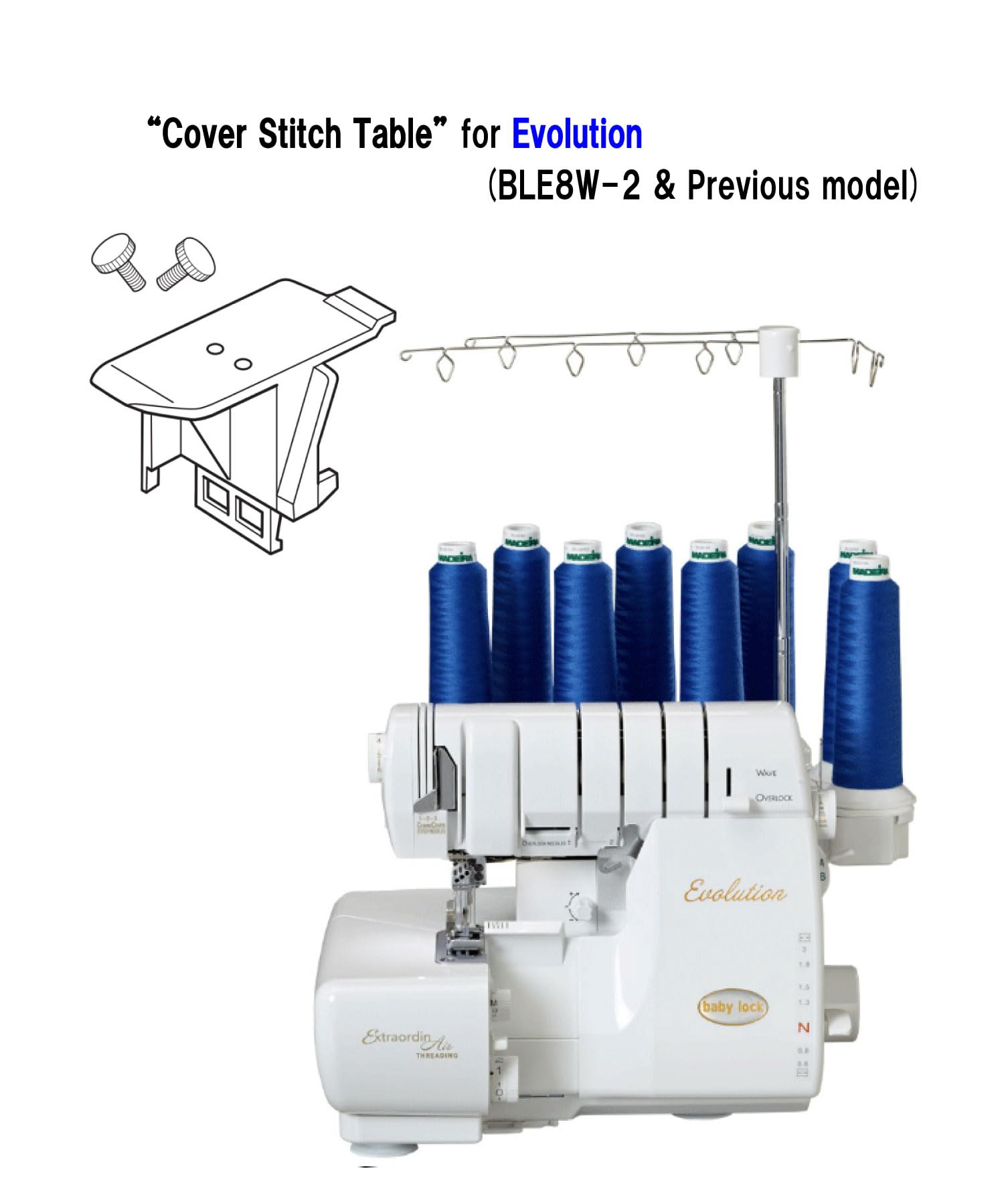 Baby Lock Babylock [Chain Cover Table] for Evolution (BLE8W-2) Exclusive Serger Machine Parts