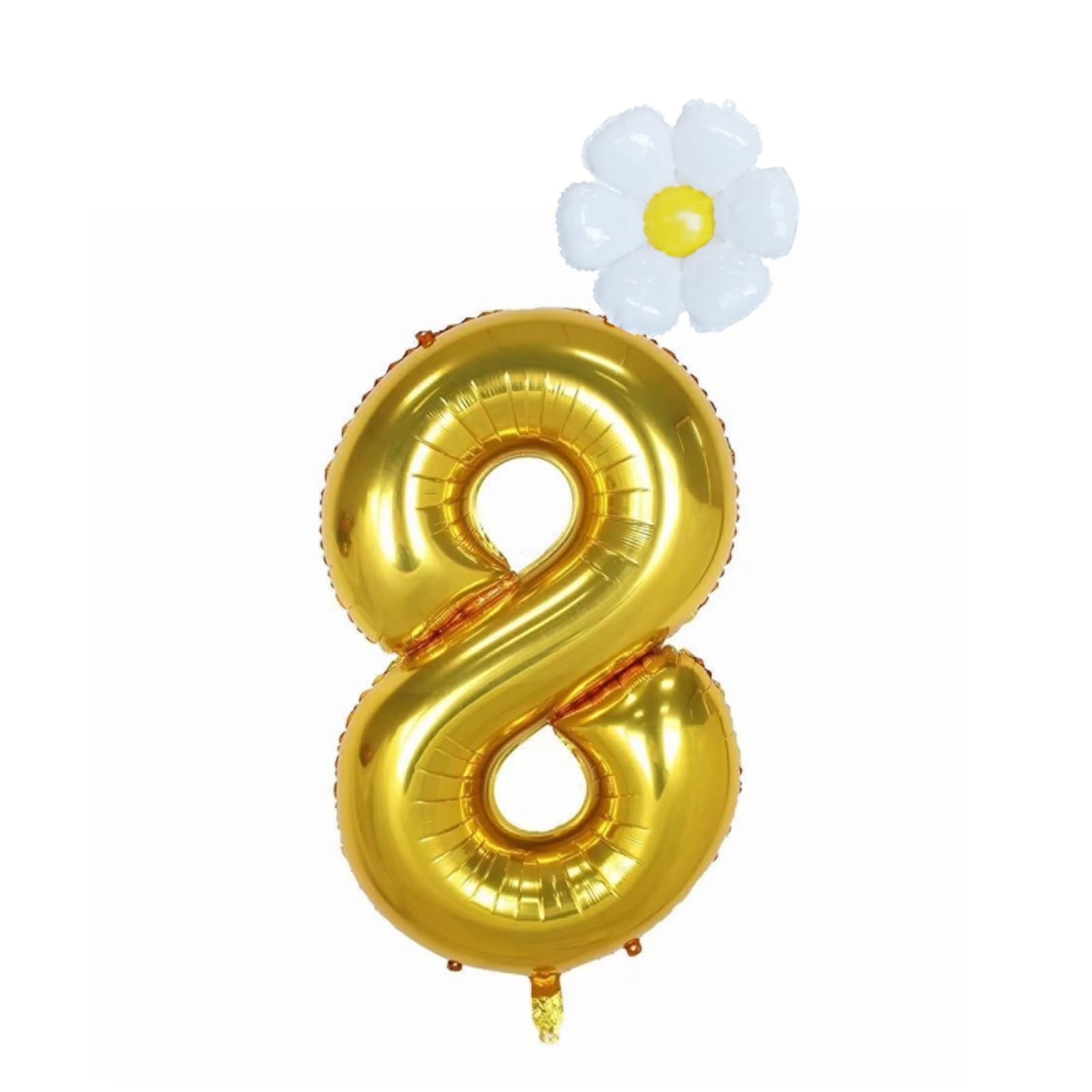 Daisy 8th Birthday Party Decorations Balloon,40inch Gold Number Balloon 8，Daisy Birthday Party Decorations for 8 Year Old，Daisy 8th Birthday Party Supplies (Gold daisy numbers 8)