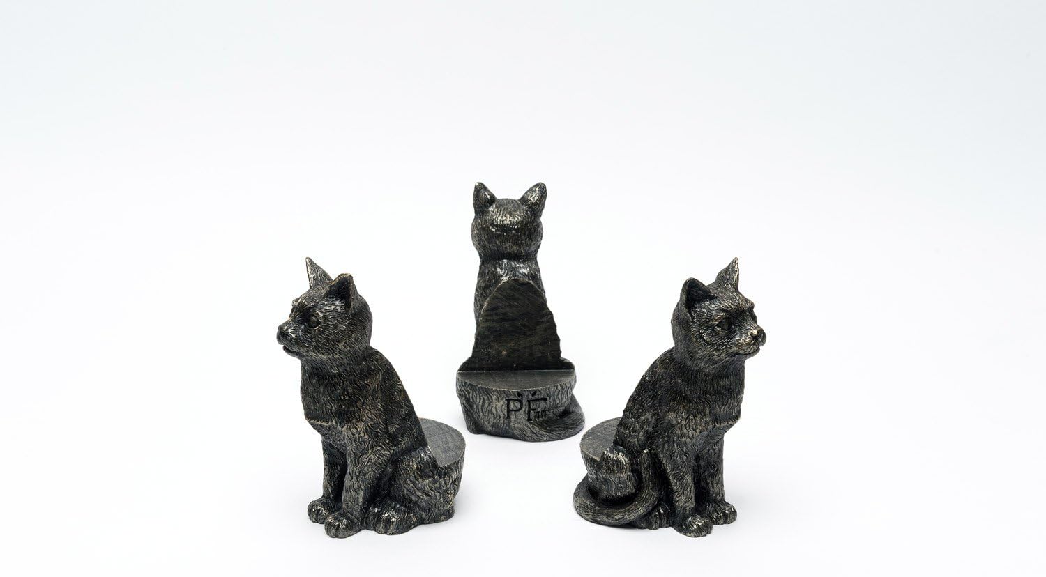 Potty Feet Sitting Cat Figures Plant Pot Feet - Planter Support - Handmade Decorative Ornaments - 3pcs, Bronze - Image 3