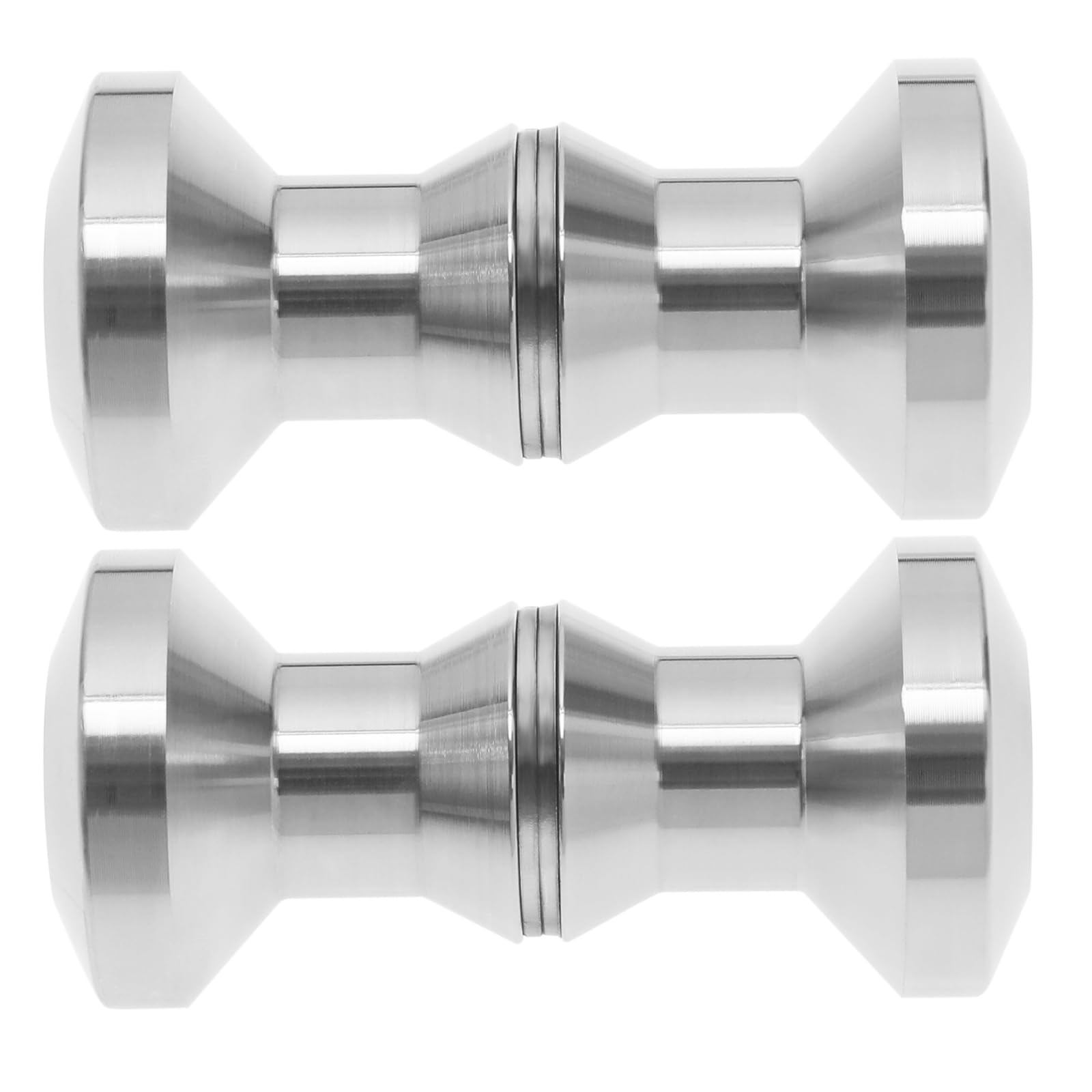 eMagTech 2 Pairs Shower Door Double Knob Stainless Steel Glass Door Handles Mushroom Round Door Pull Handle Fittings Hardware for Most Glass Doors Silver