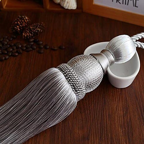 One Pair European Style High-grade Curtains Tieback Rope Tassel Curtains Buckle Holdbacks (Grey)