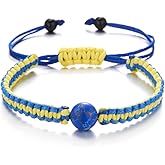 Adjustable Ukraine Yellow and Blue Color Matching Bracelet,Wristband for Women Men, Cord Braided String Rope