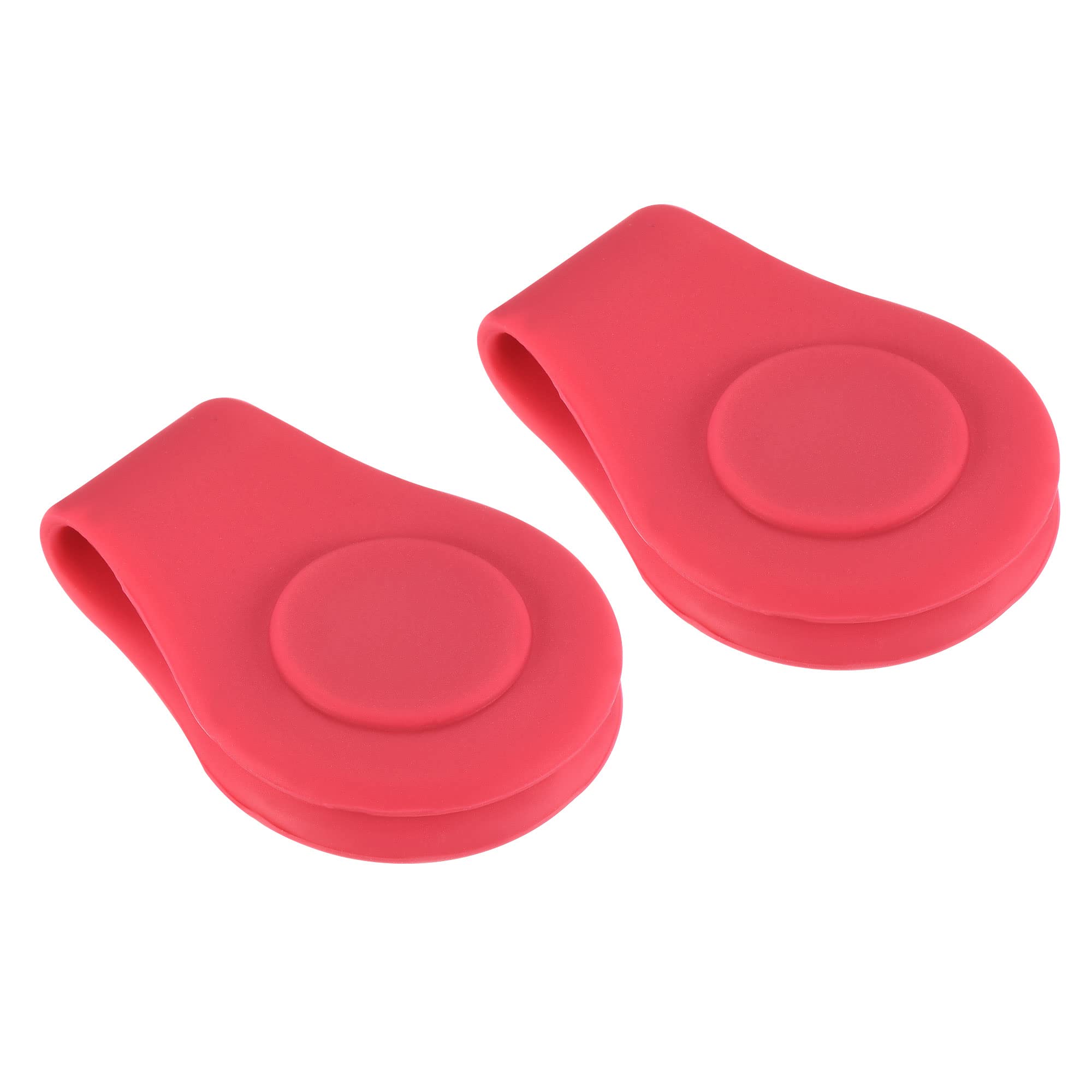 PATIKIL Golf Hat Clip, 2 Pack Silicone Cap Clamp with Magnetic Removable Ball Marker Holder for Golfer Women Men, Rose Red