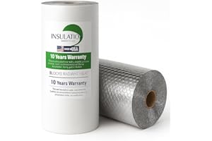 INSULATION MARKETPLACE - 48" x50ft Bubble Core Double Reflective Insulation roll, Thermal Shield, Duct, Garage, Wall, Attic, Pole Barn, Shed, Metal Building, RV Window Insulation, White / Foil