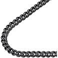 FindChic Men Curb Chain Necklace 18K Gold Plated/Stainless Steel/Black Chunky Double Tight Cuban Link Hip Hop Neck Chains for Men Boys 3.5MM/5MM/6MM/7MM/9MM/12MM 14''-30'' 8 Length Options (Send Gift Box)