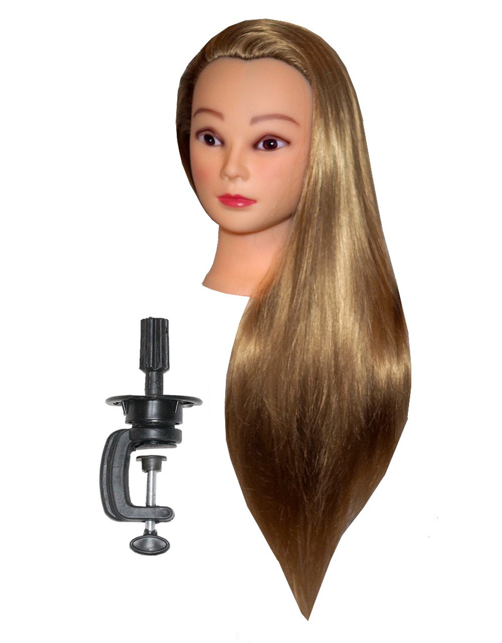 HairZtar 30" Synthetic Fiber Mannequin Head (Long and Thick) Hairdresser Training Head Manikin Cosmetology Doll Head (ELLEN + C) (ELLEN+C) (PLATINUM BLONDE (ANITA+C))