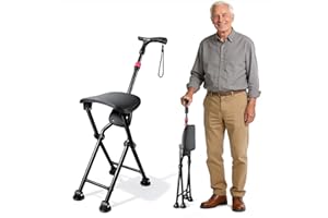 HZZEDNG-Hold 400 lbs Folding Canes with Seat, Allows Durability While Walking and Convenience for Sitting, Aluminum Portable 