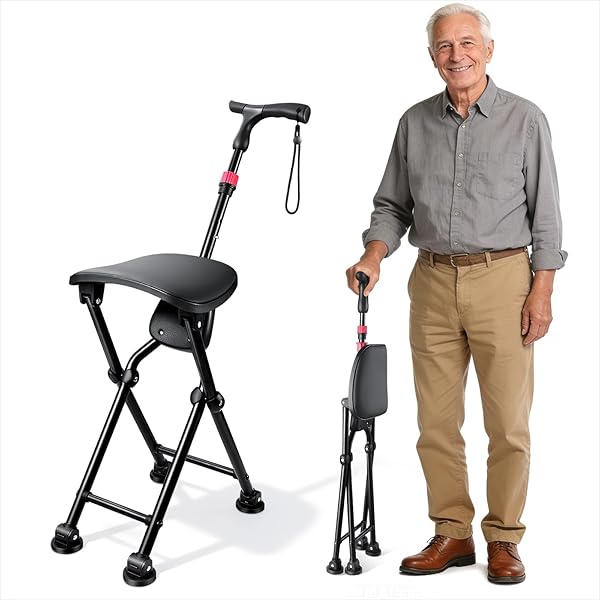 HZZEDNG HOLD 400 LBS FOLDING CANES WITH SEAT,...
