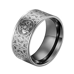 INRENG Men's Stainless Steel Rings Chinese Ancient